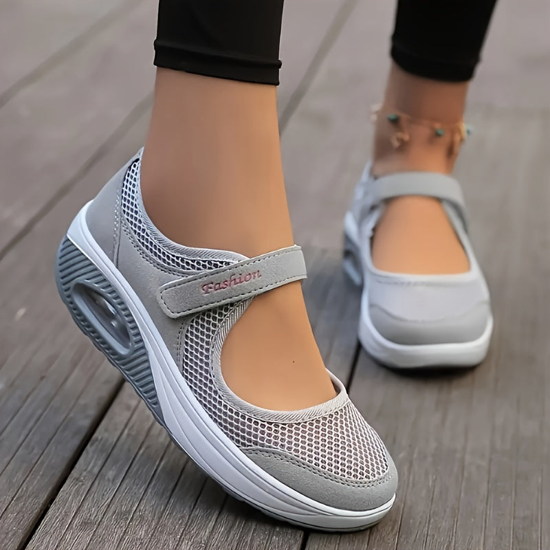 Levoire | Chaussures De Sport À Coussin D'air En Mesh Pour Femmes Gris Clair