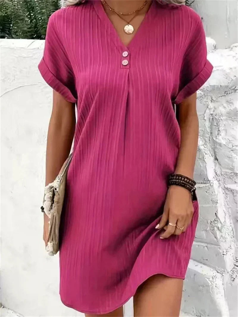 Levoire | Robe Col V Confortable Rosa