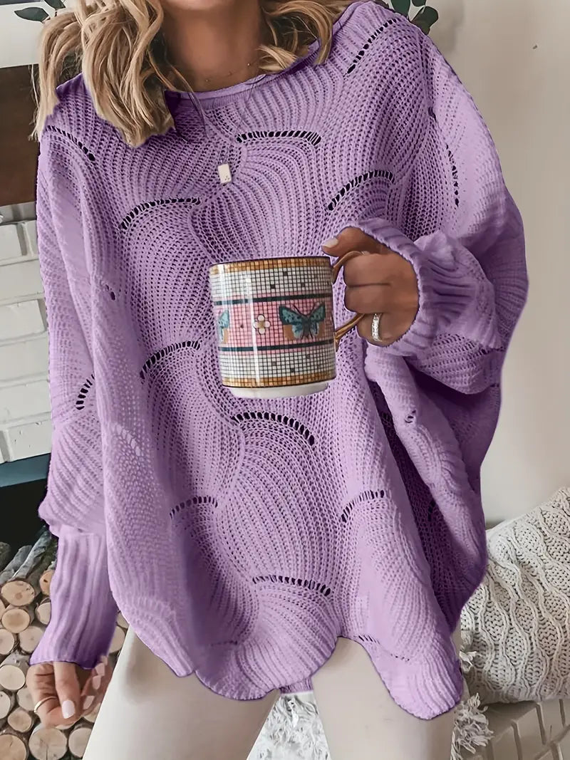 Levoire | Confortable Chandelier Sans Manches Col Rond Ouvert Pull Tricoté Décontracté Lilla