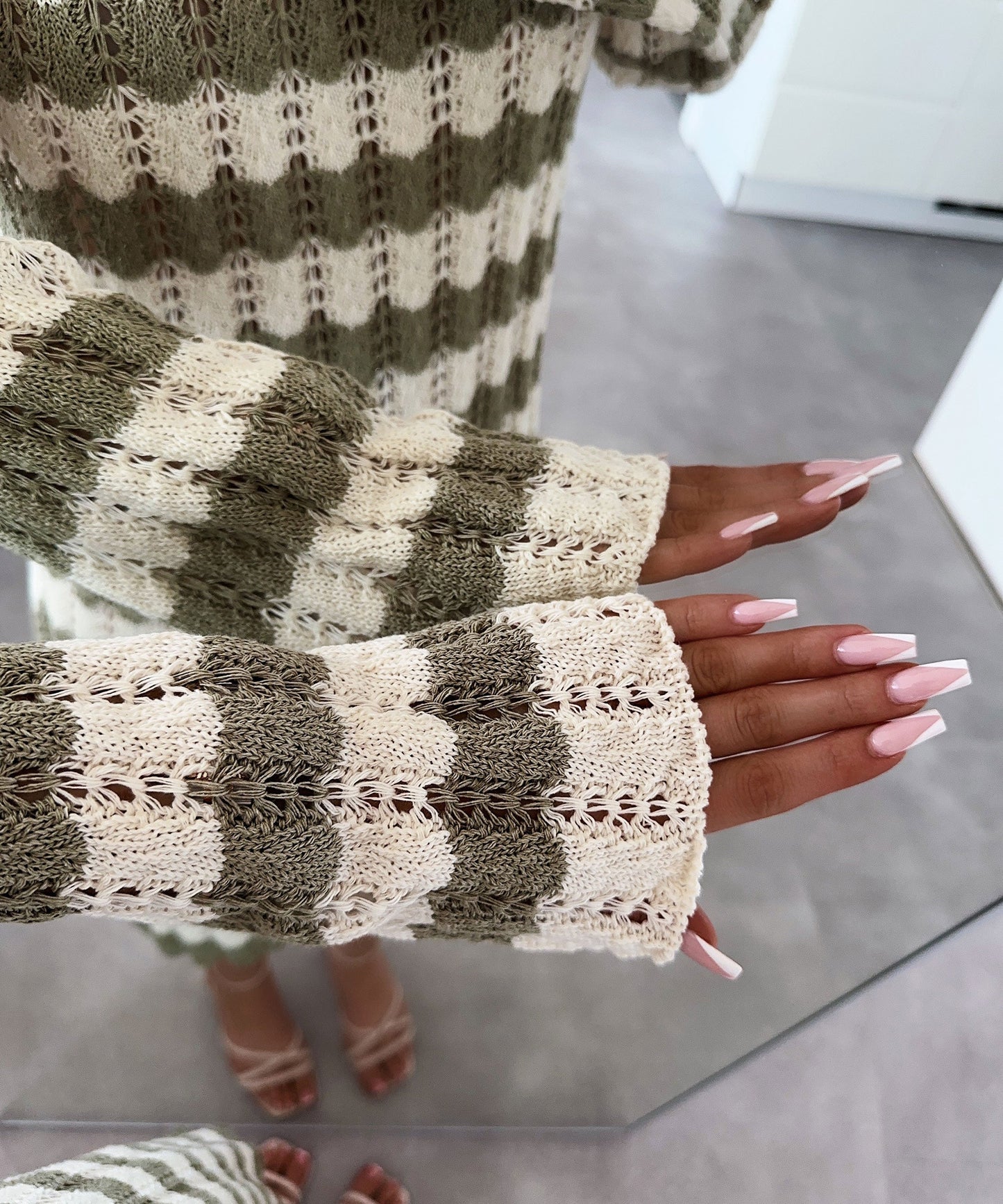 Levoire | Robe En Tricot Rayée À Manches Longues