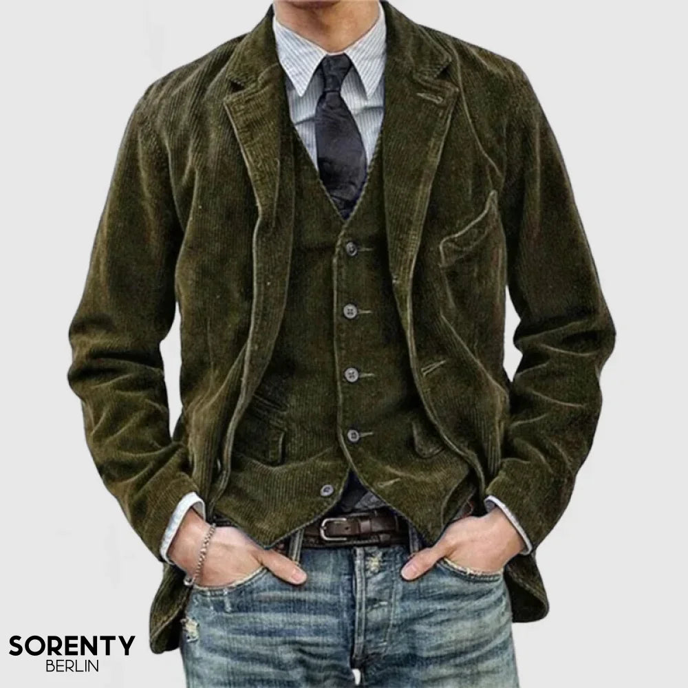 Levoire | Blazer et gilet en coton Vert