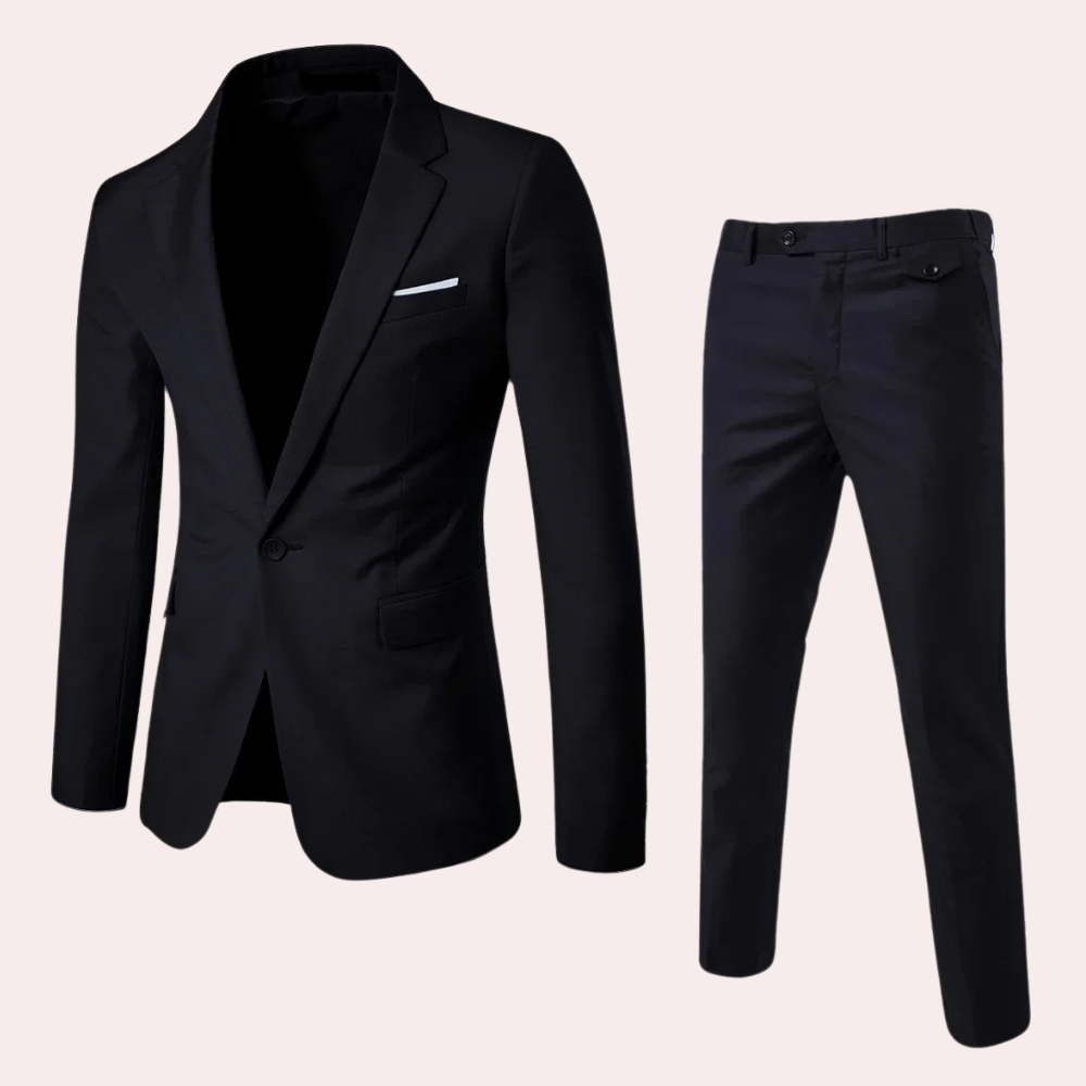 Levoire | Costume Ensemble Élégant 2 Pièces Avec Blazer Et Pantalon Noir
