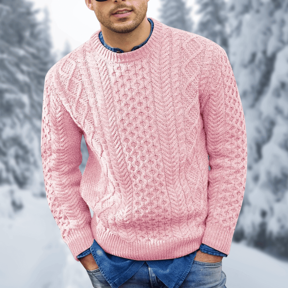 Levoire | Pull Comfortable À Manches Longues À Col Rond Rosa