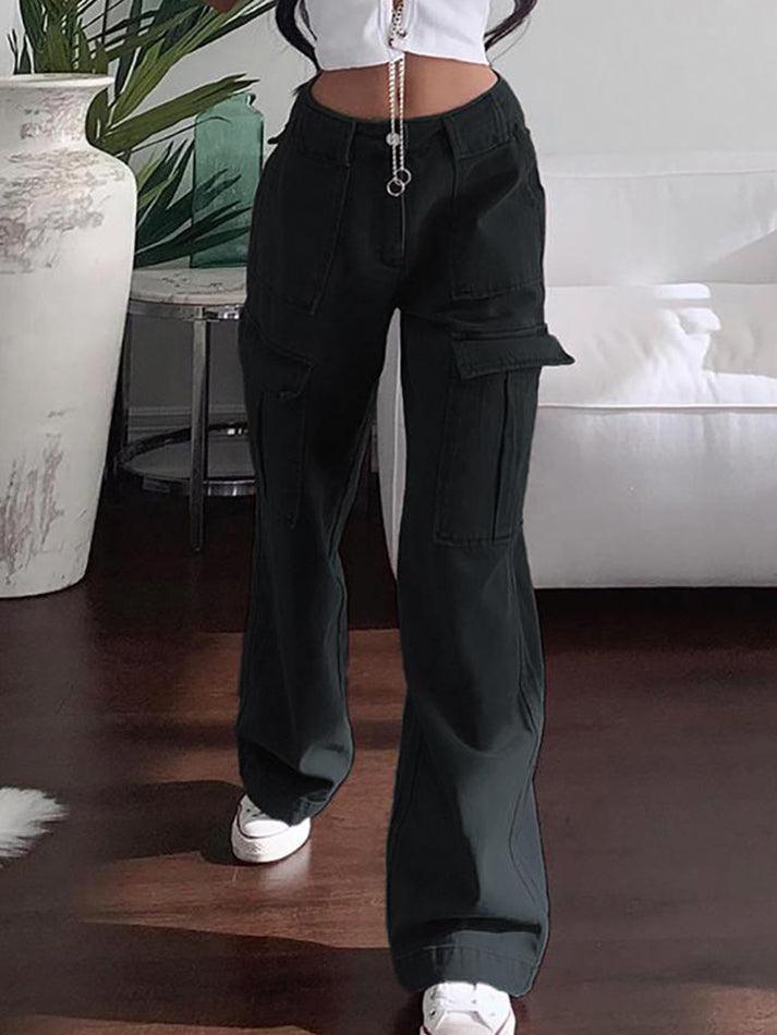 Levoire | Taille Haute Jeans Droite Simple Noir