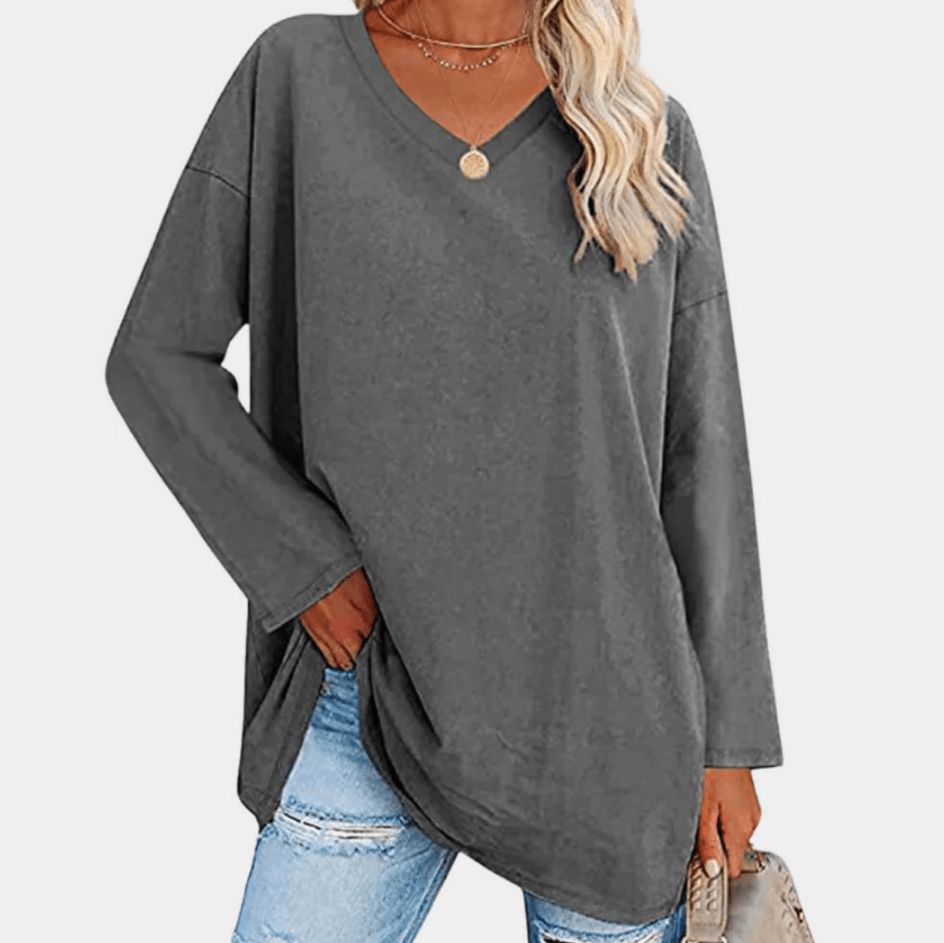 Levoire | Sweat-shirt en tricot décontracté pour femmes Matériau élastique Gris