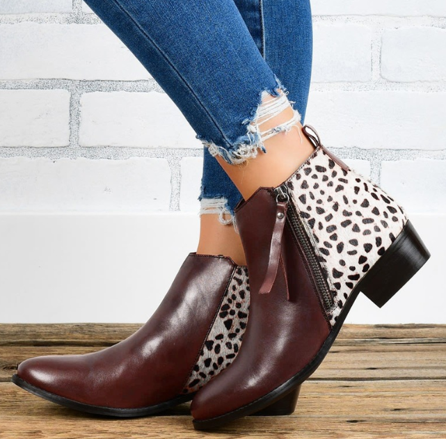 Levoire | Bottes De Femme Élégantes Et Confortables Avec Talons Et Fermeture Éclair Auburn