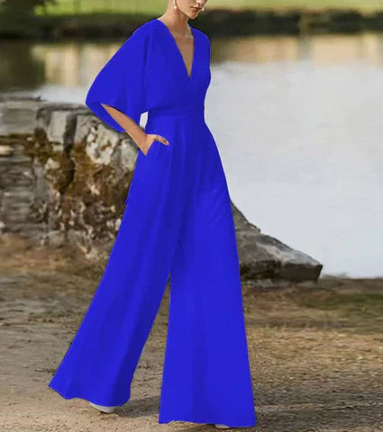 Levoire | Printemps Combinaisons À Manches Longues Avec Fermeture Éclair Unie Bleu foncé