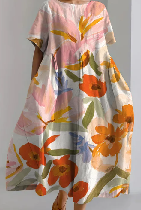 Levoire | Robe tunique à poche et imprimé floral Art pour femme Multicolore