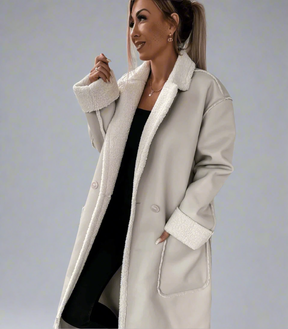 Levoire | Longue Veste En Cuir Femme Blanc