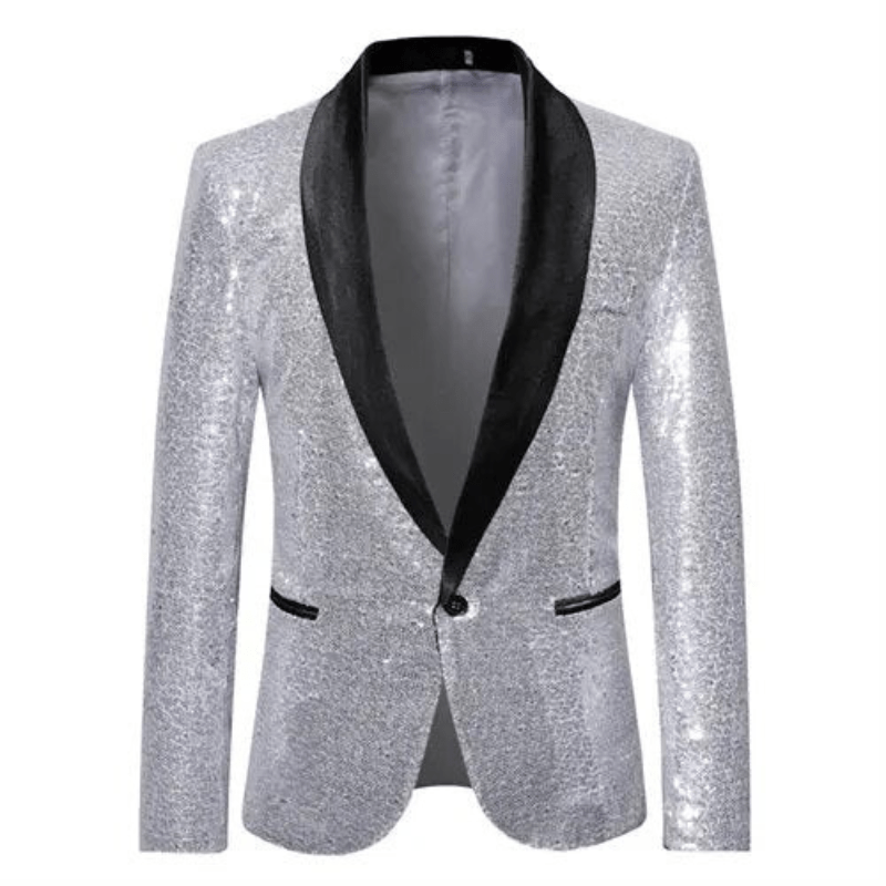 Levoire | Blazer Paillettes Homme Argent