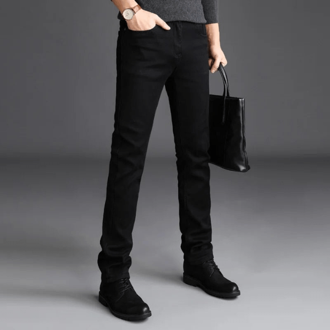 Levoire | Jeans Homme Stretch Denim Jeans Confortable & Flexible Style Décontracté Noir
