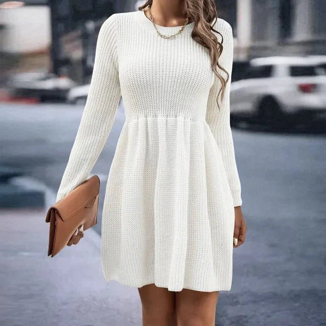 Levoire | Robe Élégante Tricot Blanc