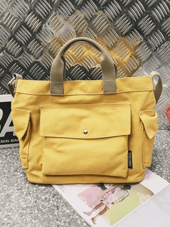 Levoire | Grand Sac En Toile Bandoulière Jaune Taille unique