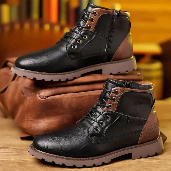 Levoire | Bottes En Cuir Rustiques Noir