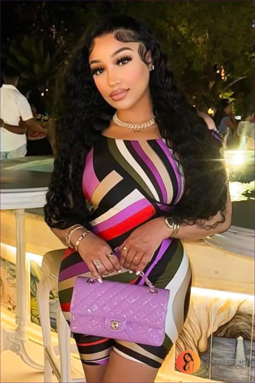 Levoire | Combinaison colorblock sexy à épaules dénudées - prêt pour les fêtes d'été