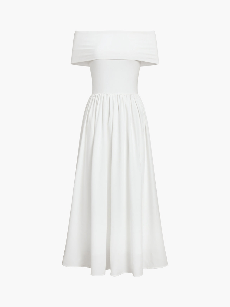 Levoire | Robe Maxi Décolletée Avec Élégance Intemporelle Robe Pour Femmes Blanc