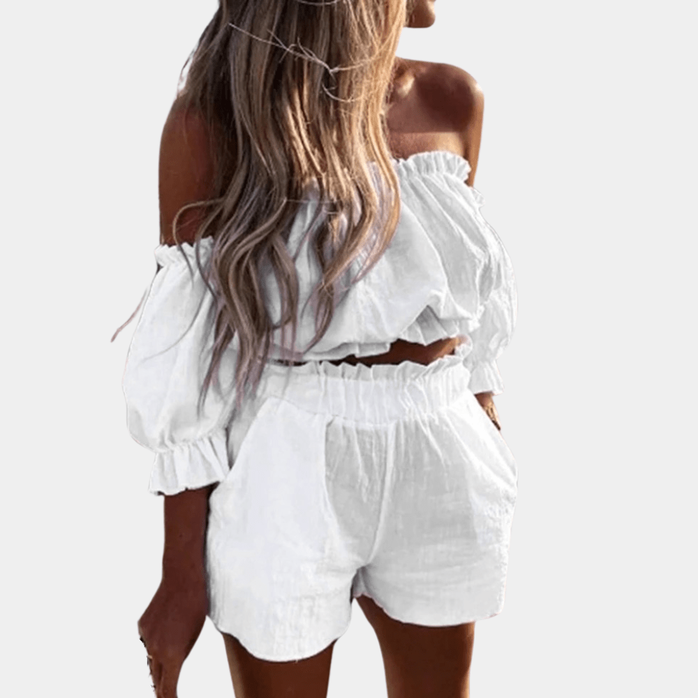 Levoire | Ensemble short top été femme Blanc