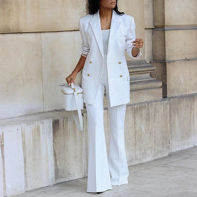 Levoire | Ensemble De Blazer Deux Pièces Pour Femmes Blanc