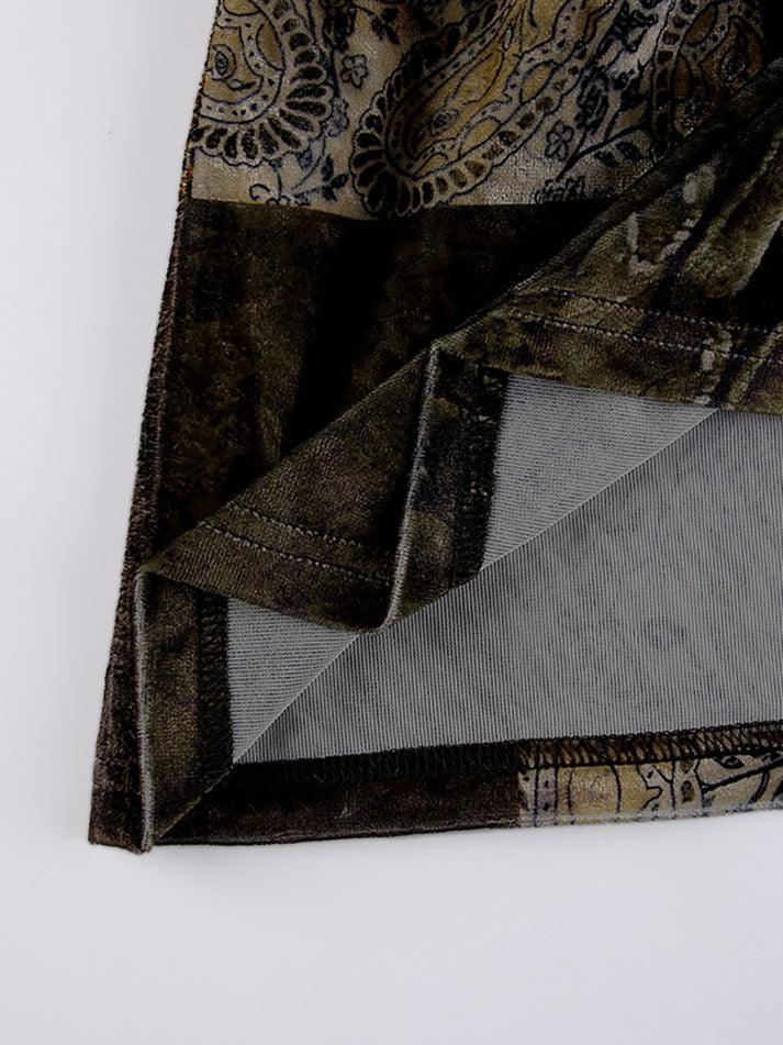 Levoire | Jupe Midi En Velours Imprimé Patchwork