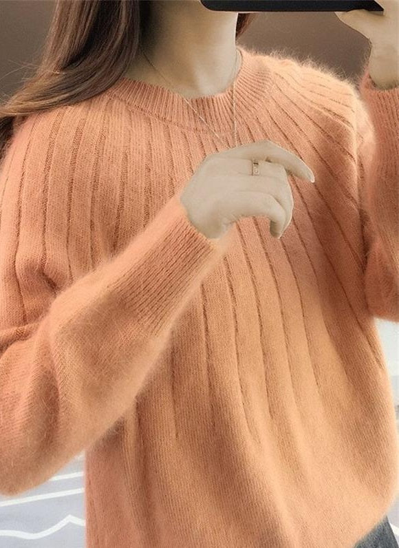Levoire | Pull Moelleux En Tricot Pour Femmes Orange Taille unique