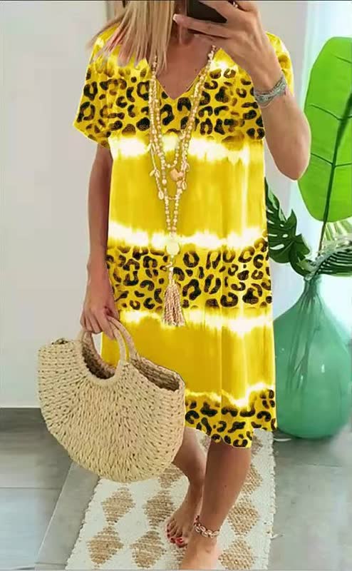 Levoire | Robe Loose À Col En V Pour Femmes Jaune