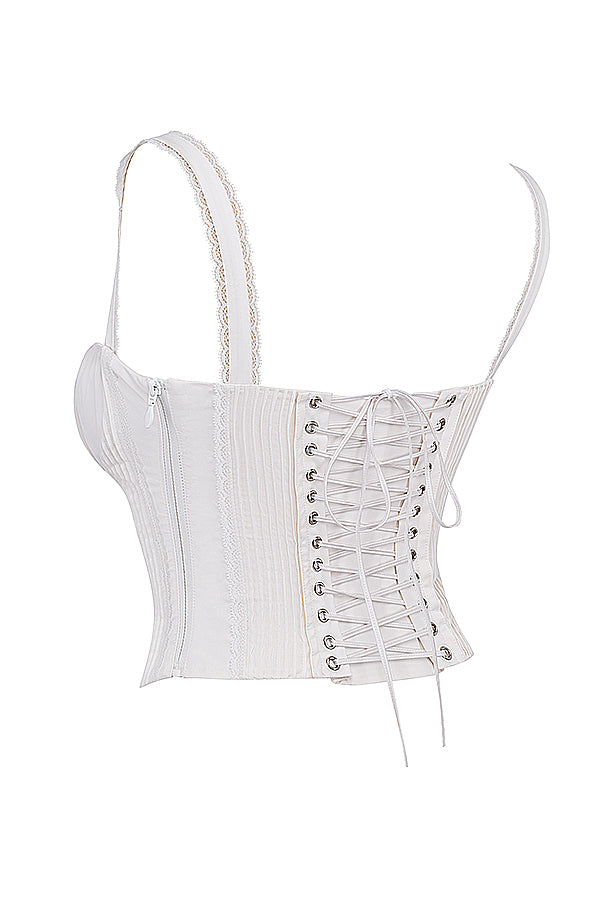 Levoire | Corset En Dentelle Blanche Avec Des Détails Romantiques