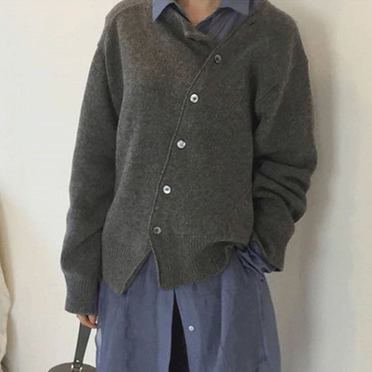 Levoire | Cardigan Boutonné Pour Femmes - Long Gris