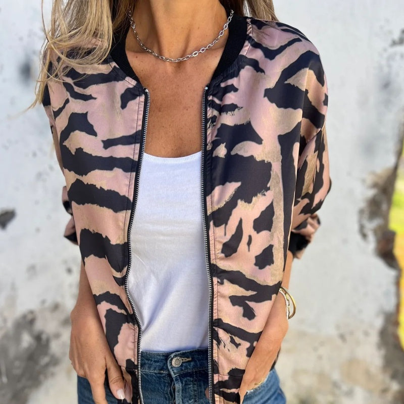 Levoire | Bomber Jacket Avec Zip Et Imprim Zèbre Pour Femmes Rosa