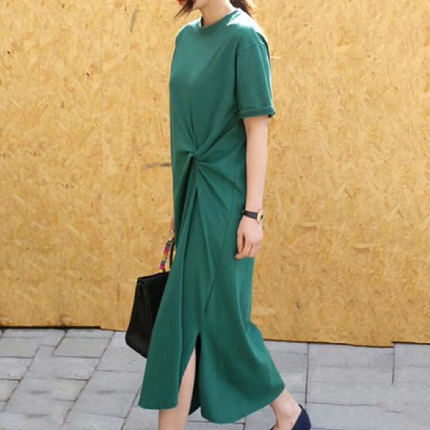 Levoire | Robe Midi Avec Détail De Noeud Vert