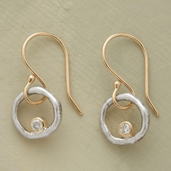 Levoire | Boucles D'Oreilles En Zirconium Doré Et Argenté