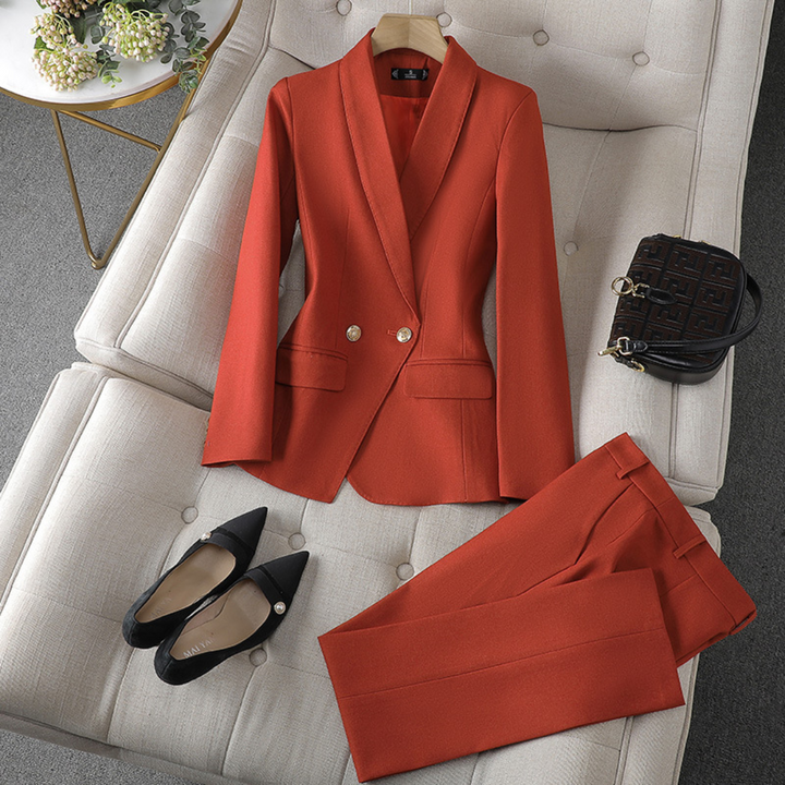 Levoire | Blazer Ensemble Deux Pièces Orange