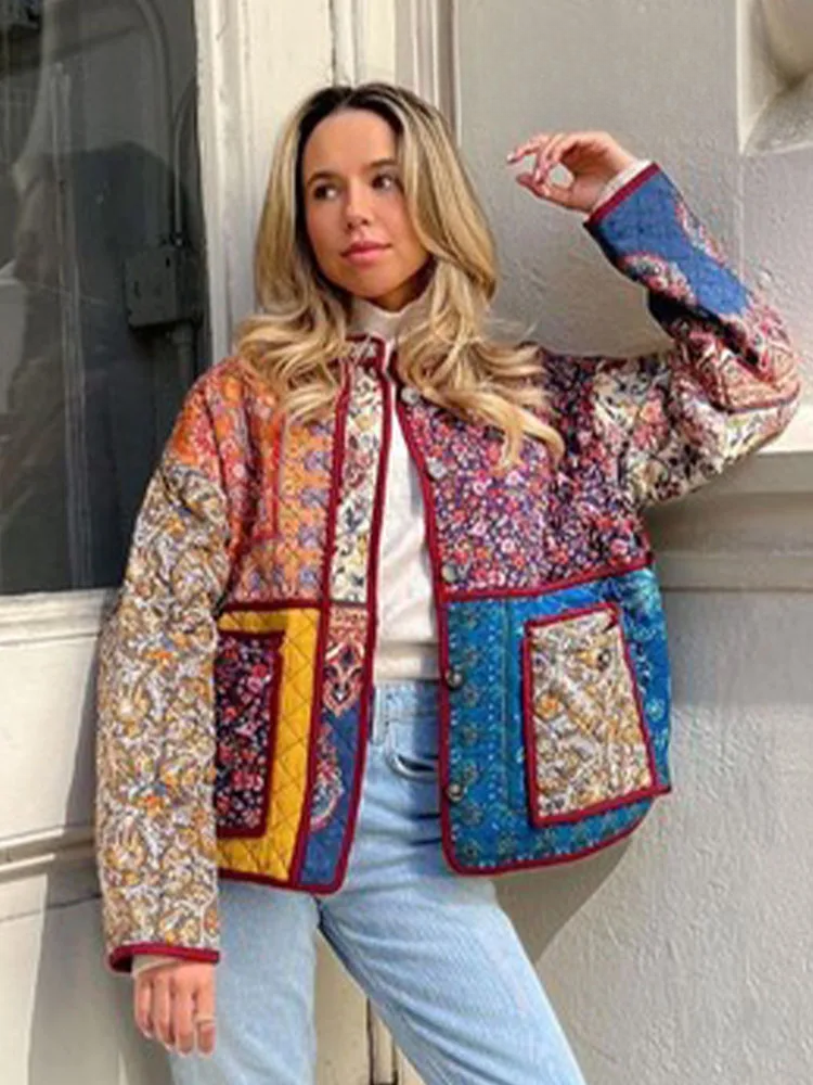 Levoire | Manteau Avec Motif Floral Et Poches En Patchwork