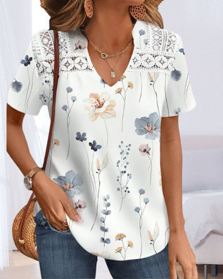 Levoire | Chemise À Col En V Et Motif Floral