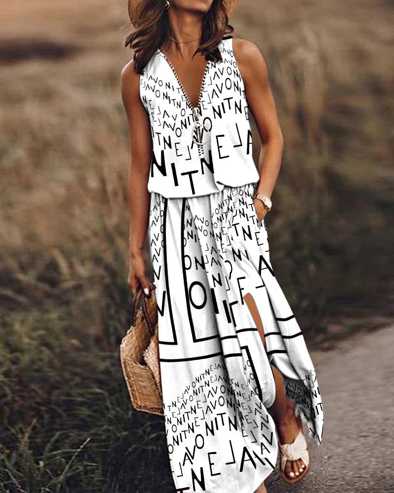 Levoire | Robe sans manches avec un design de lettres Blanc
