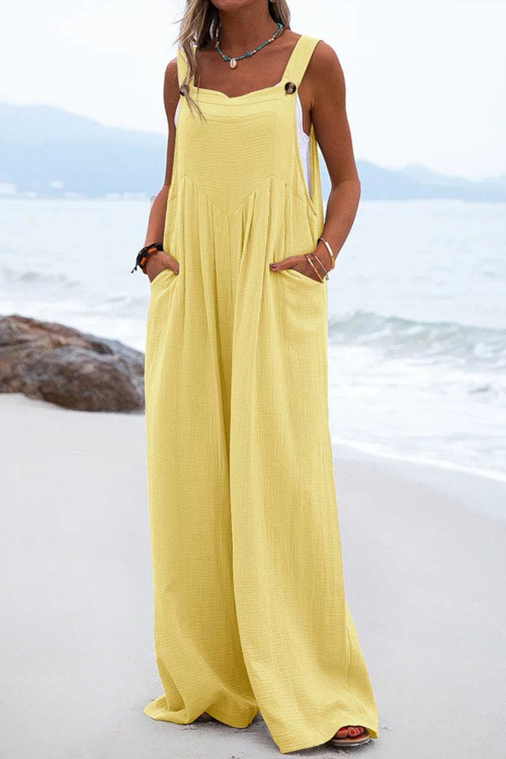 Levoire | Combinaison Confortable Style Bohemian Aere Coupe Detendue Femmes Jaune