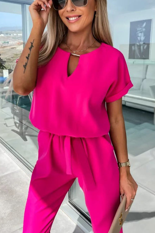 Levoire | Combinaison Élégante À Trou Clé Avec Ceinture Pour Femmes