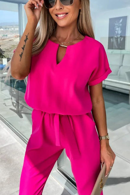 Levoire | Combinaison Élégante À Trou Clé Avec Ceinture Pour Femmes