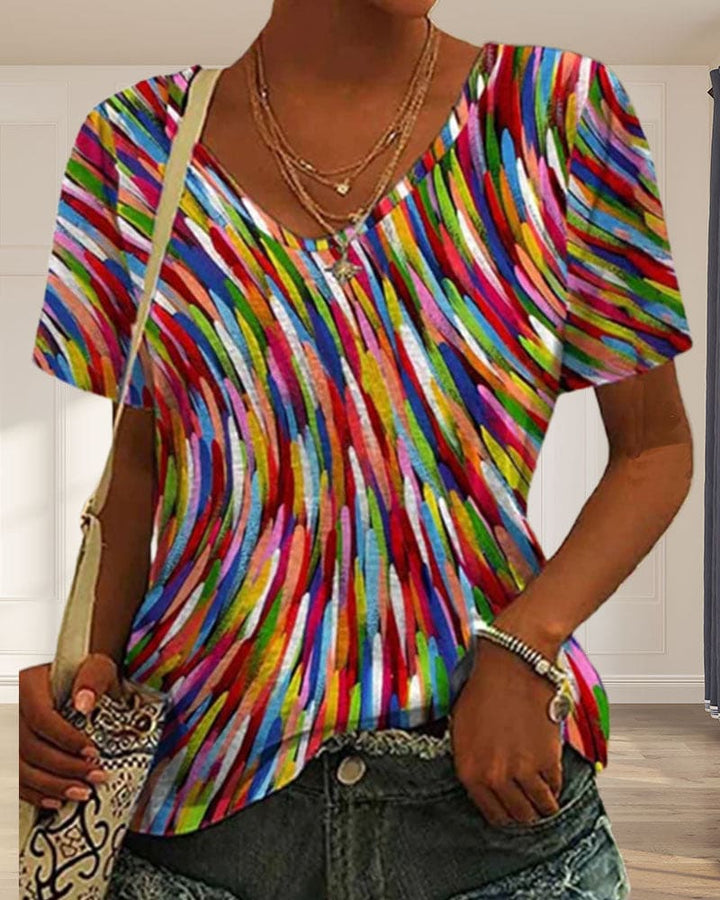 Levoire | T-Shirt À Col Rond Et Impression Colorée