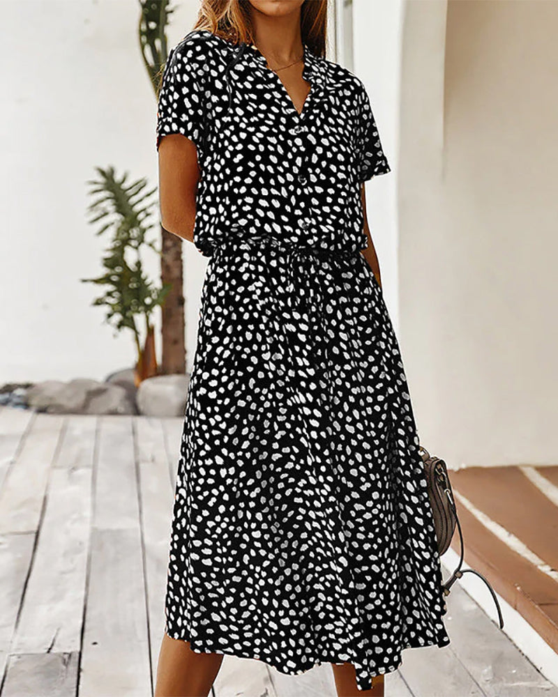 Levoire | Robe Midi À Pois Noir