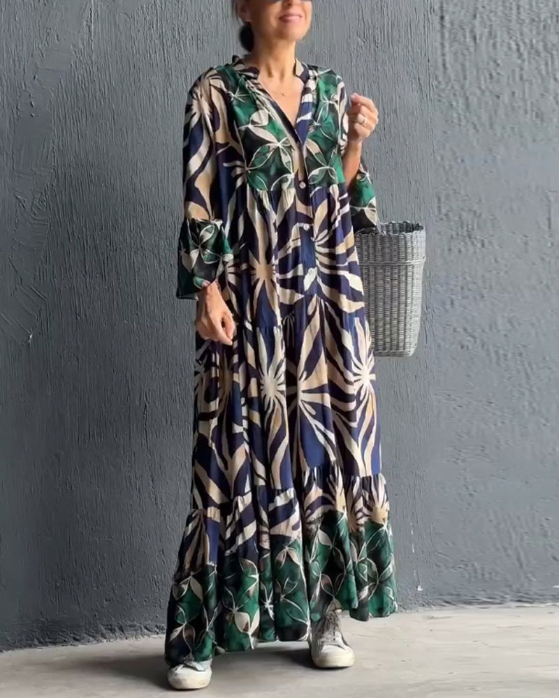 Levoire | Robe Longue À Fleurs Bleu