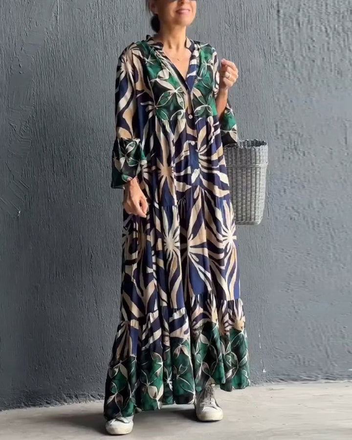 Levoire | Robe Longue À Fleurs Bleu