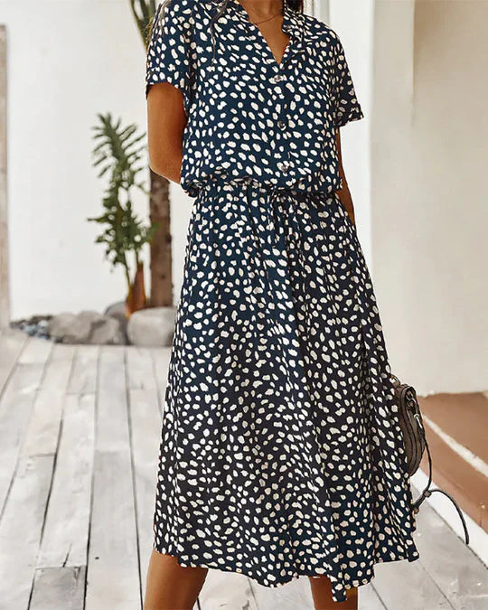 Levoire | Robe Midi À Pois Bleu royal