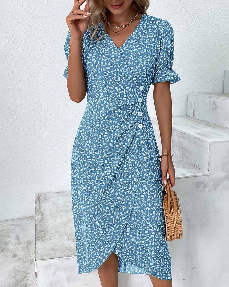 Levoire | Robe Boutonnee Raffinee Pour Un Look Mode Et Confortable Bleu