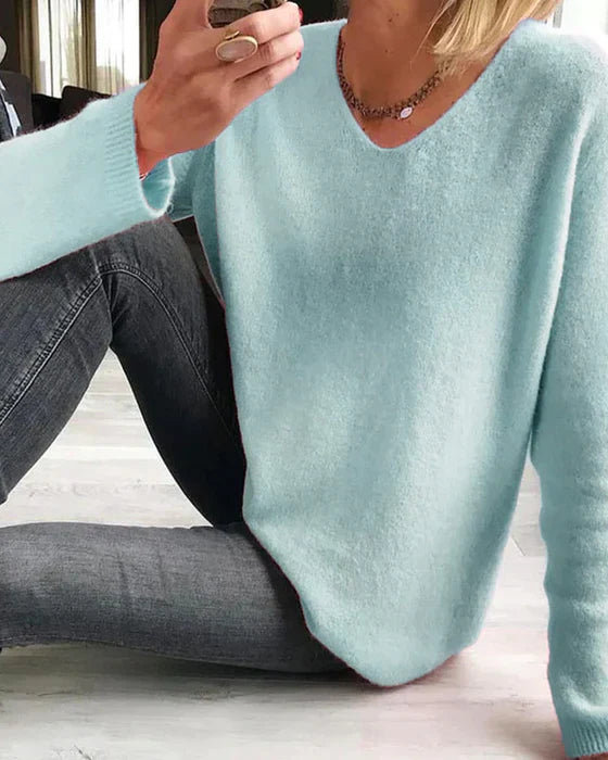Levoire | Pull À Manches Longues Uni Bleu