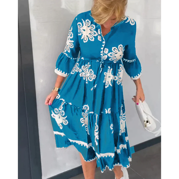 Levoire | Robe À Fleurs Avec Manches 3/4