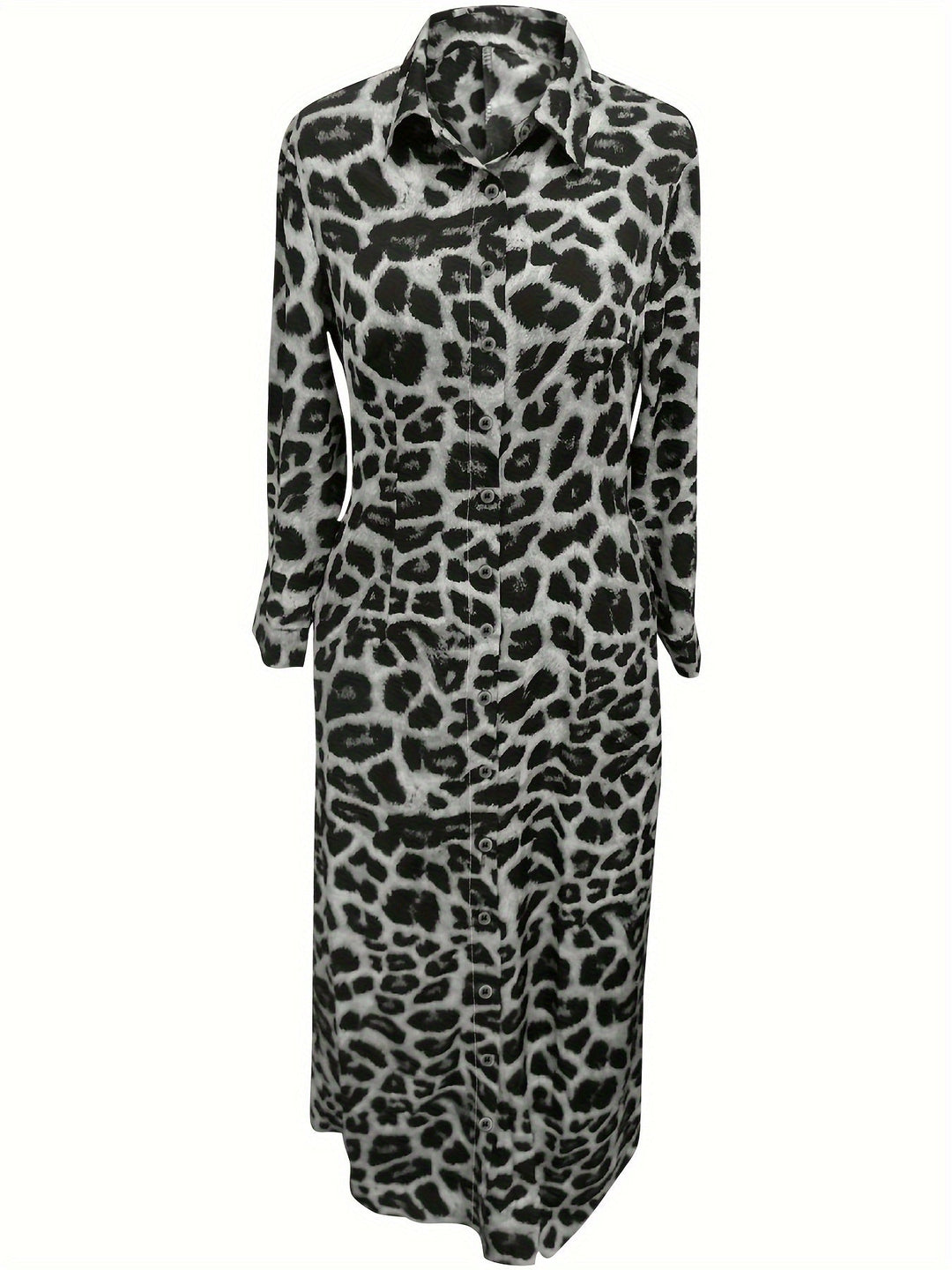 Levoire | Robe Maxi Avec Imprimé Léopard Et Boutons