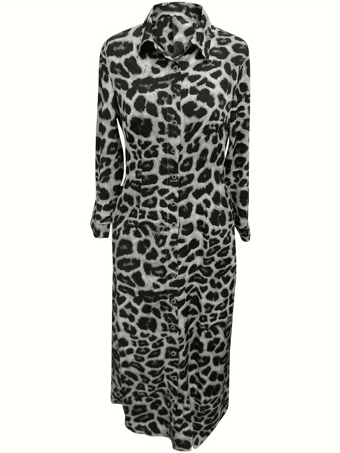 Levoire | Robe Maxi Avec Imprimé Léopard Et Boutons