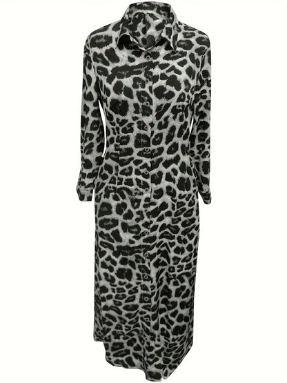 Levoire | Robe Maxi Avec Imprimé Léopard Et Boutons