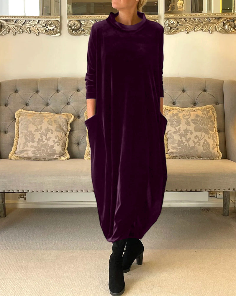 Levoire | Robe élégante avec poches pour femme Pourpre
