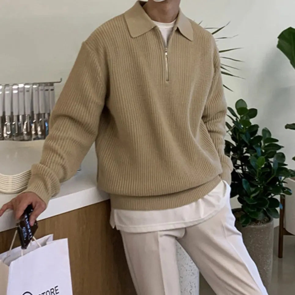 Levoire | Pull Léger Col Rond Kaki